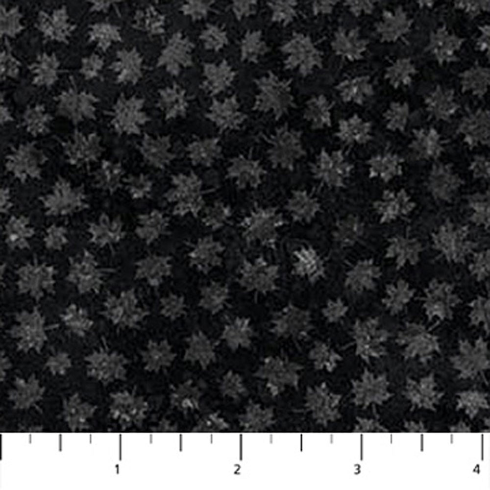 100% Cotton - Stonehenge Oh Canada 14 (Leaf Blender) - C29022-99 - Black Beige - Deborah Edwards