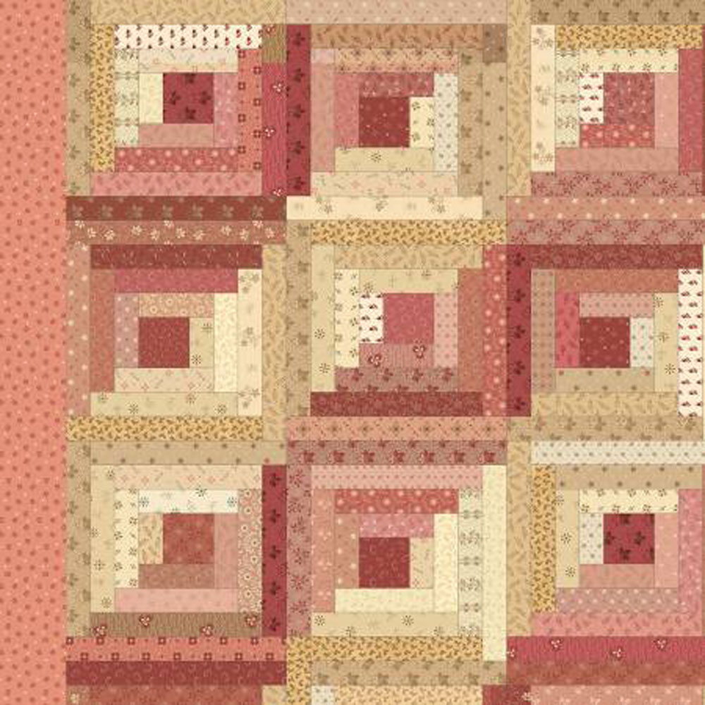 100% Cotton - Pam's Cabin - Log Cabin - MFR170571 - Pink - Pam Buda - 44 in wide