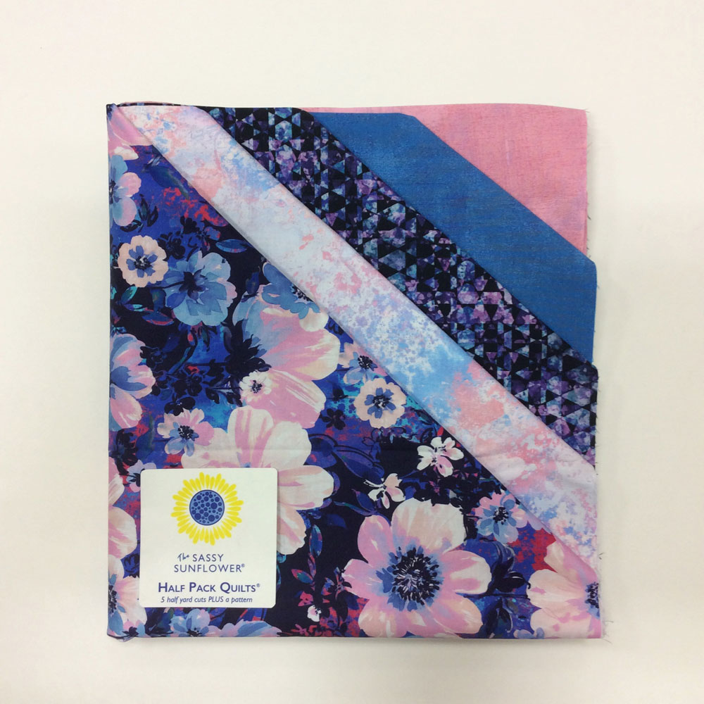 Quilt Kit -  Half Pack Quilts - Wild Blue - 5 half yard cuts 100% cotton