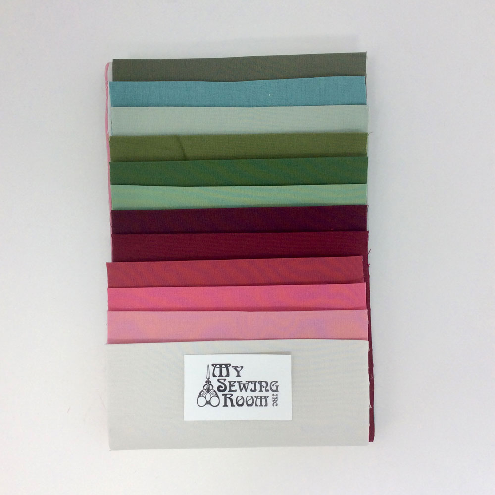 FB - Solids 1 Curated Fabric Bundle - 12 unique .15m strips of fabric.