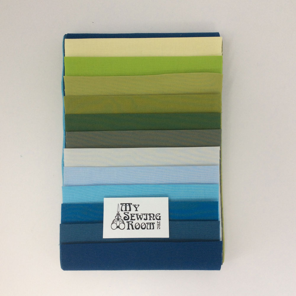 FB - Solids 3 Curated Fabric Bundle - 12 unique .15m strips of fabric.