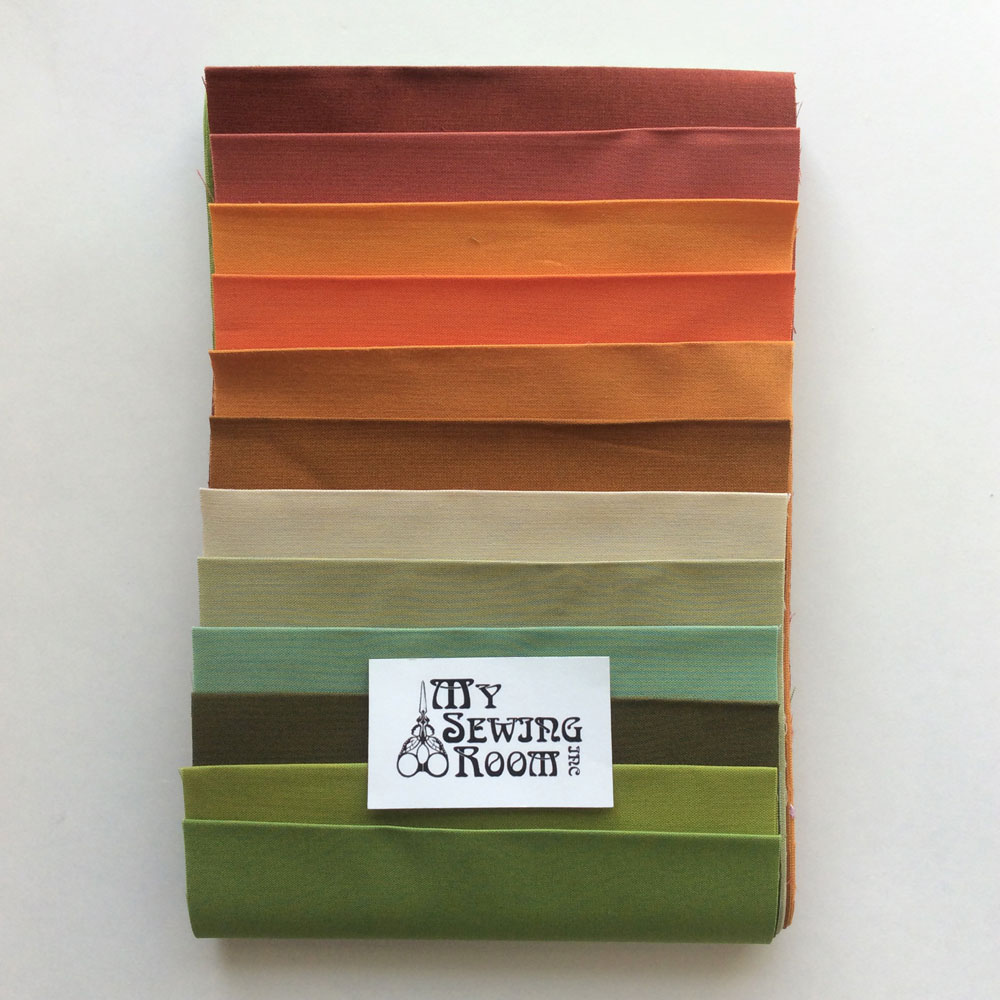 FB - Solids 5 Curated Fabric Bundle - 12 unique .15m strips of fabric.