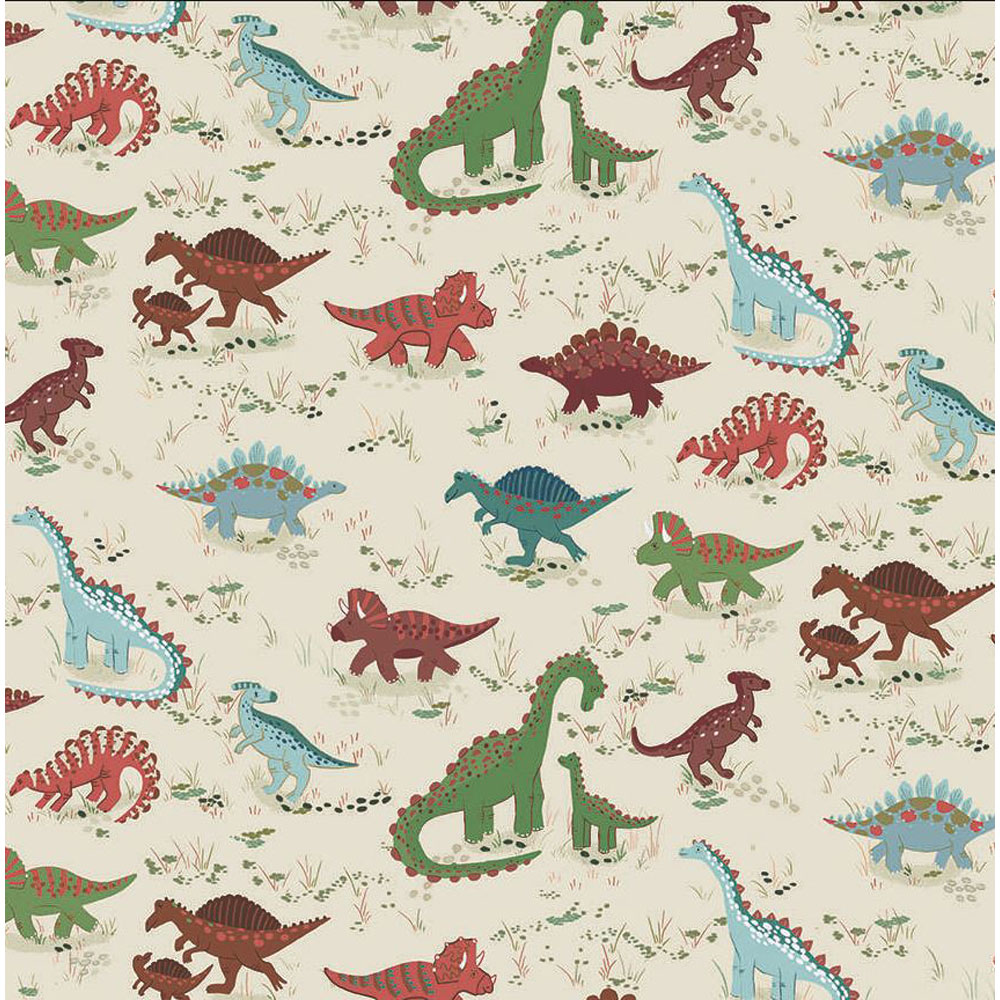 100% Cotton - Prehistoric (Roam) - MKMU-166-Q - Cream - Makower UK - 44 in wide
