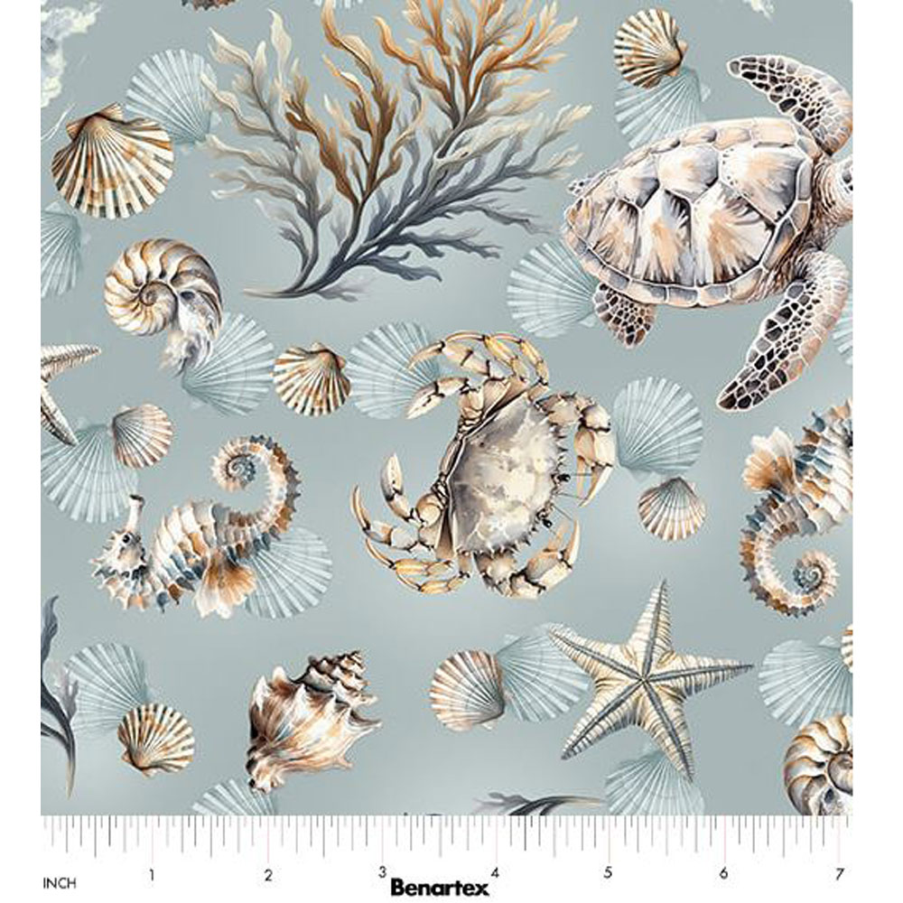 100% Cotton - Coastal Escape (Marine Life) - 15021-80 - Digitally Printed - Ocean - Kanvas Studio - 44" wide