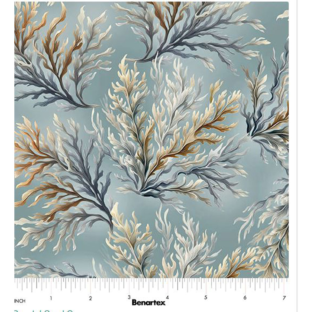 100% Cotton - Coastal Escape (Coastal Coral) - 15025-80 - Digitally Printed - Ocean - Kanvas Studio - 44" wide
