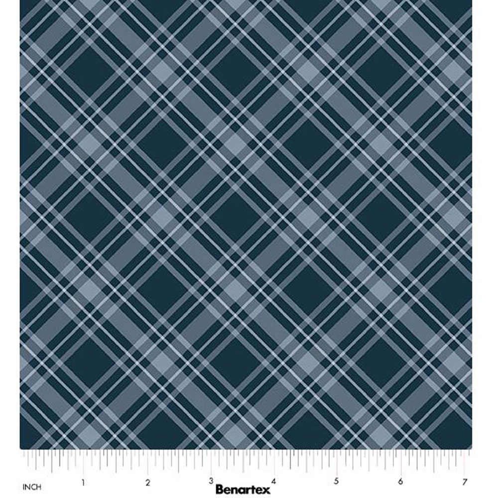 100% Cotton - Coastal Escape (Maritime Plaid) - 15027-57 - Digitally Printed - Dark Blue - Kanvas Studio - 44" wide
