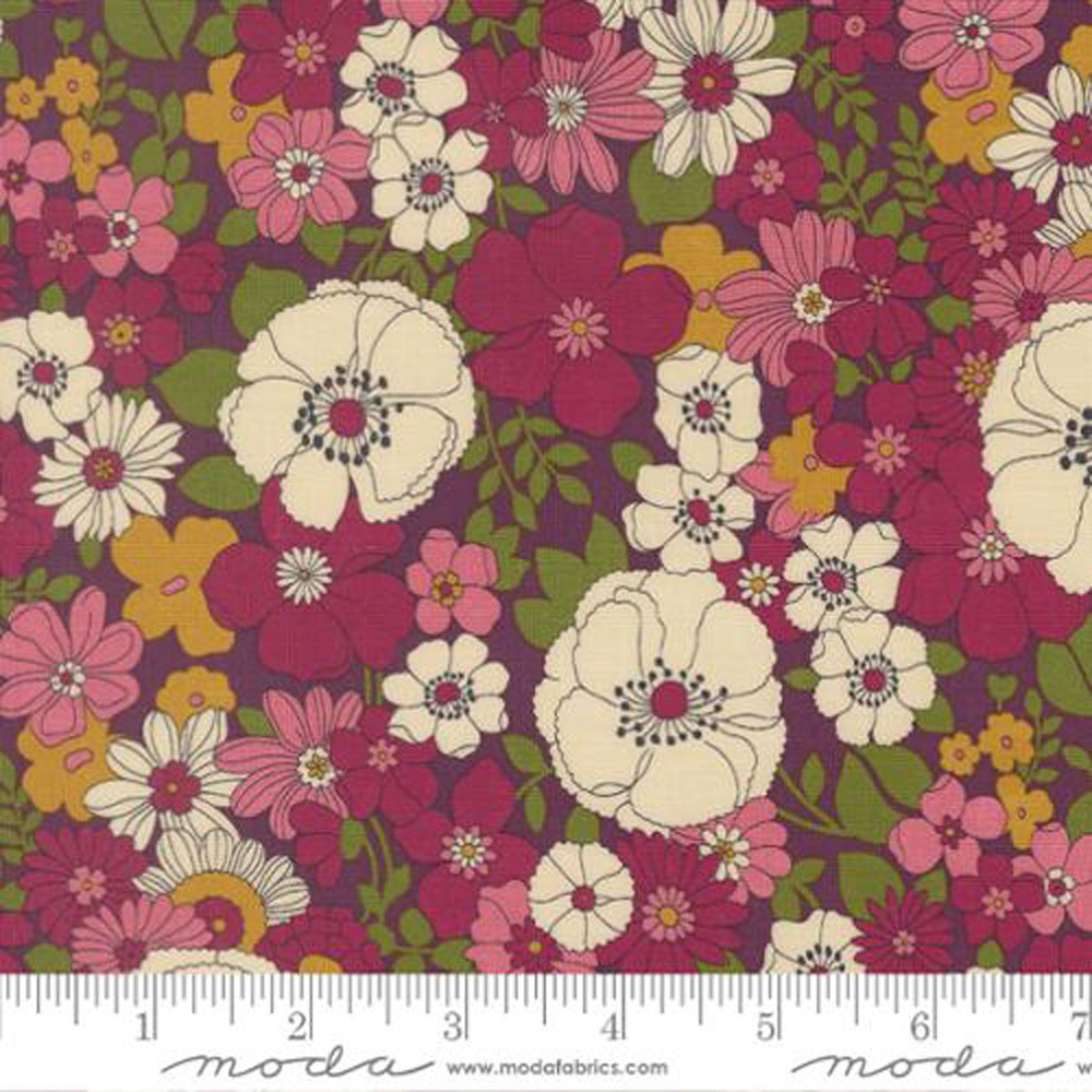 100% Cotton - Chelsea Garden (Flower Show Florals) - 533850-17 - Plum - Moda - 44 in wide