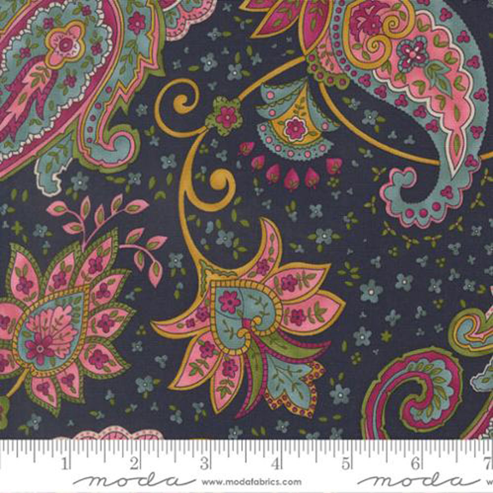 100% Cotton - Chelsea Garden (Posh Paisley Paisley) - 533851-19 - Midnight - Moda - 44 in wide