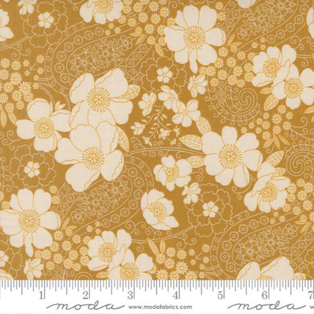 100% Cotton - Chelsea Garden (Garden Party Paisley) - 533852-12 - Goldenrod - Moda - 44 in wide