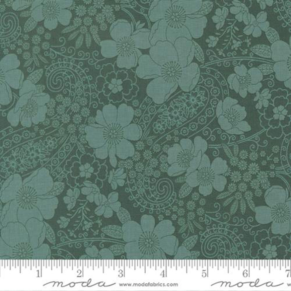 100% Cotton - Chelsea Garden (Garden Party Paisley) - 533852-14 - Peacock - Moda - 44 in wide