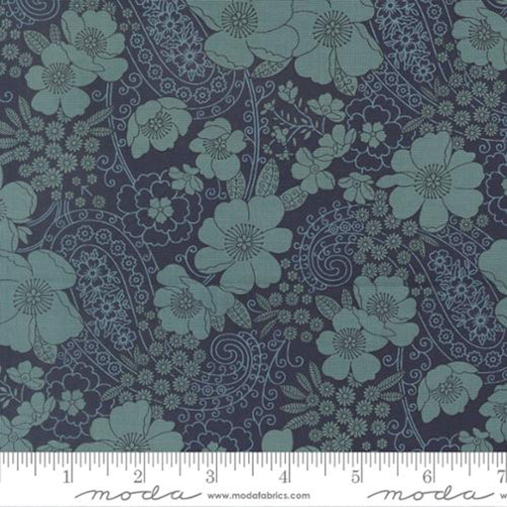 100% Cotton - Chelsea Garden (Garden Party Paisley) - 533852-19 - Midnight - Moda - 44 in wide