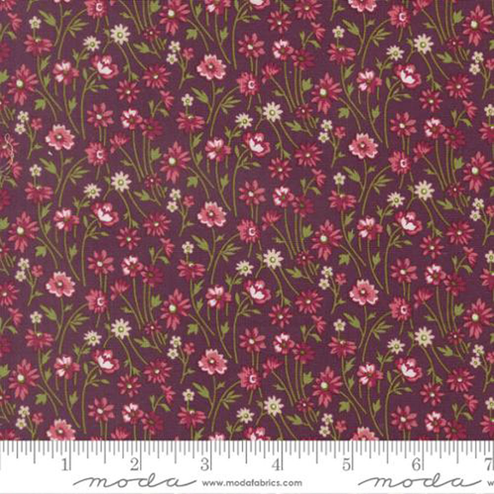 100% Cotton - Chelsea Garden (Cheek Posy Small Floral) - 533856-17 - Plum - Moda - 44 in wide