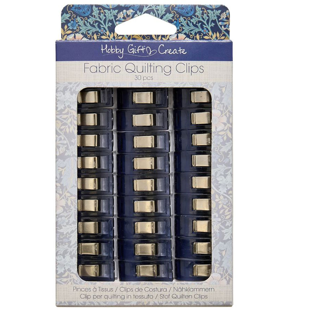 HobbyGift - Fabric Quilting Clips - HGC230S - 30pcs - Woodblock Floral