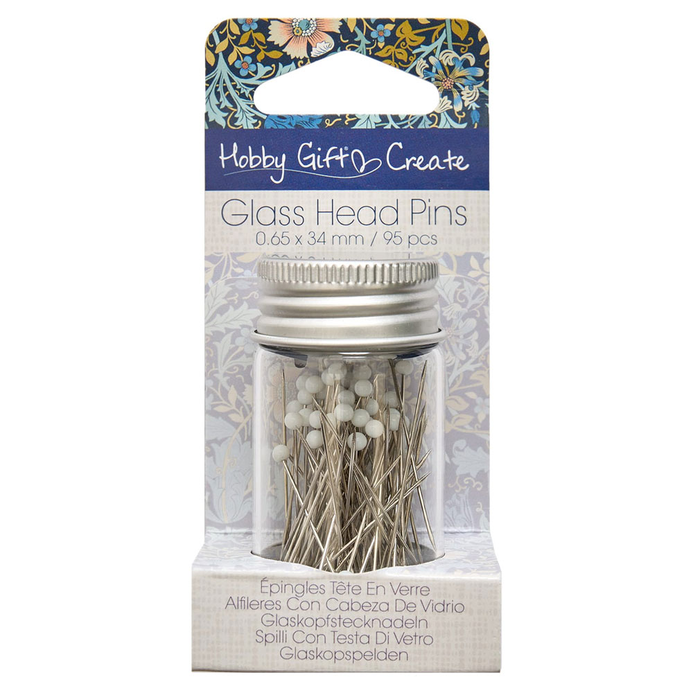 HobbyGift - Glass Head Pins - HGC679 - 95pcs - Woodblock Floral