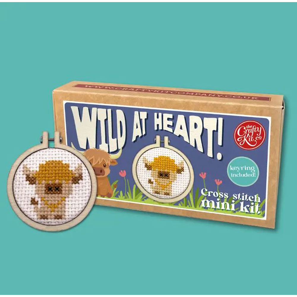 The Crafty Kit - Mini Matchbox Cross Stitch Kit - Wild At Heart!