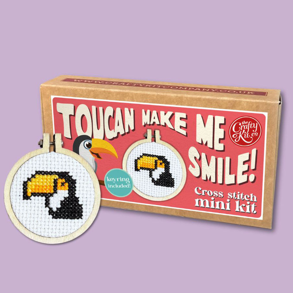 The Crafty Kit - Mini Matchbox Cross Stitch Kit - Toucan Make Me Smile!