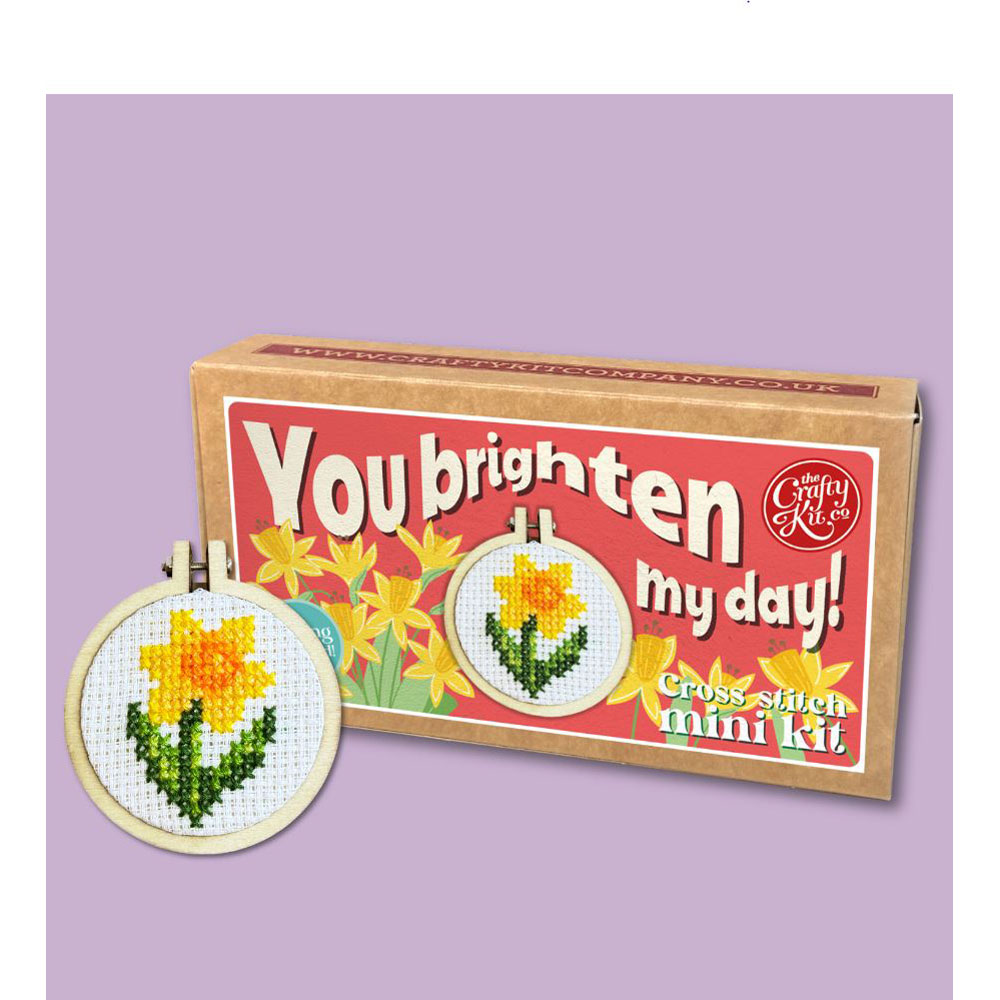 The Crafty Kit - Mini Matchbox Cross Stitch Kit - You Brighten My Day!