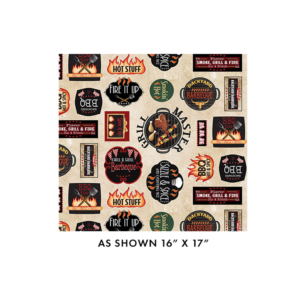 100% Cotton - Hot Stuff (Smokin' Hot Signs) - 15087-70 - Ecru - Digitally Printed - Andi Metz - 44 in wide