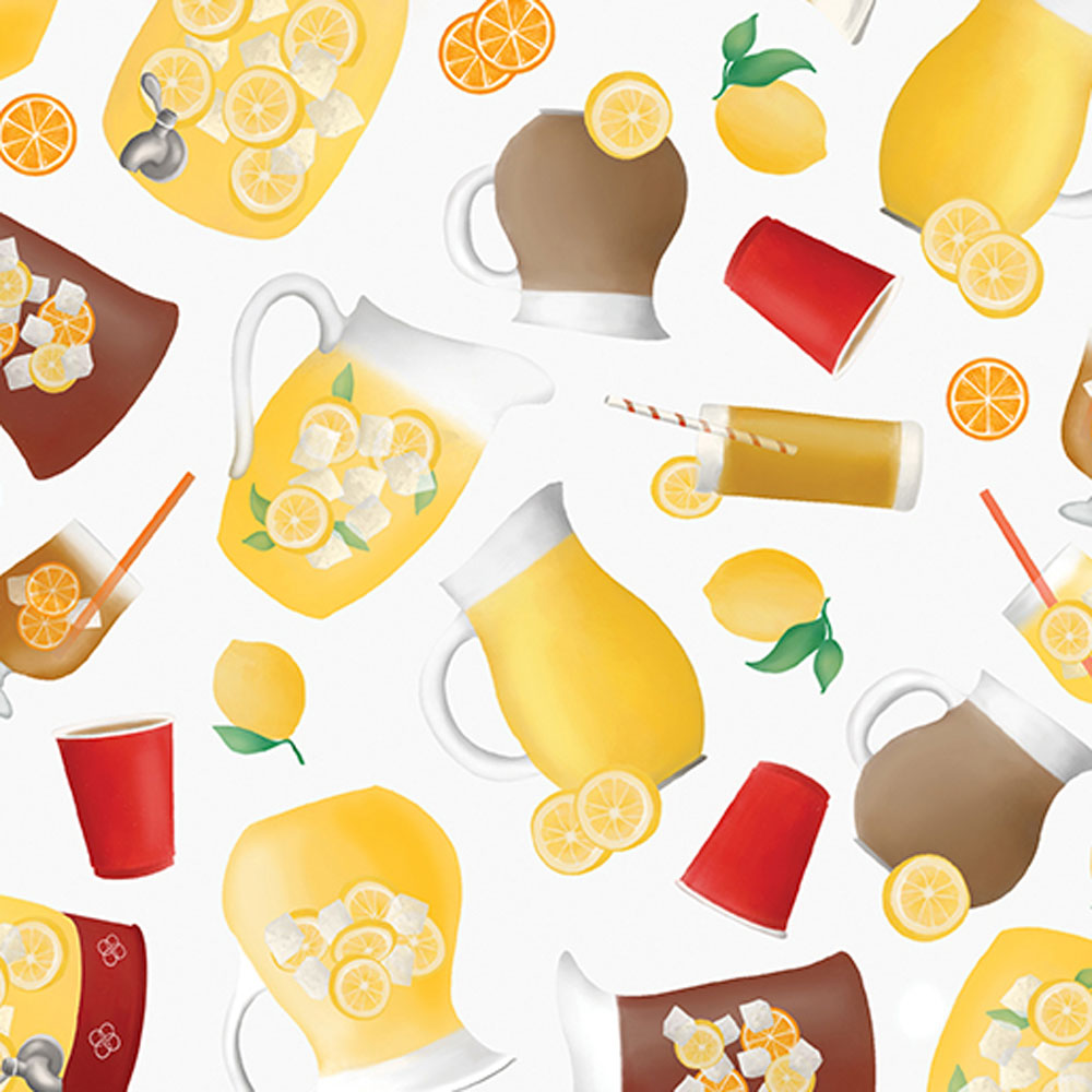 100% Cotton - Hot Stuff (Refreshments) - 15092-09 - White - Digitally Printed - Andi Metz - 44 in wide