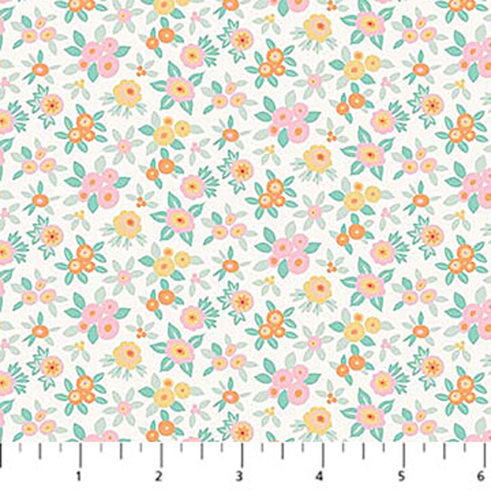 100% Cotton - Floral Romance (Japonica) - 91292-11 - White - Pippa Shaw - 44 in wide