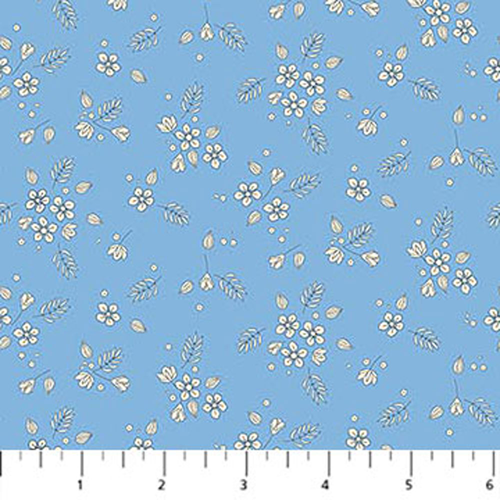 100% Cotton - Floral Romance (Blossoms) - 91293-40 - Blue - Pippa Shaw - 44 in wide