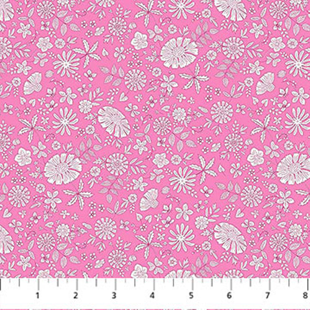 100% Cotton - Floral Romance (Marigold) - 91294-21 - Pink - Pippa Shaw - 44 in wide