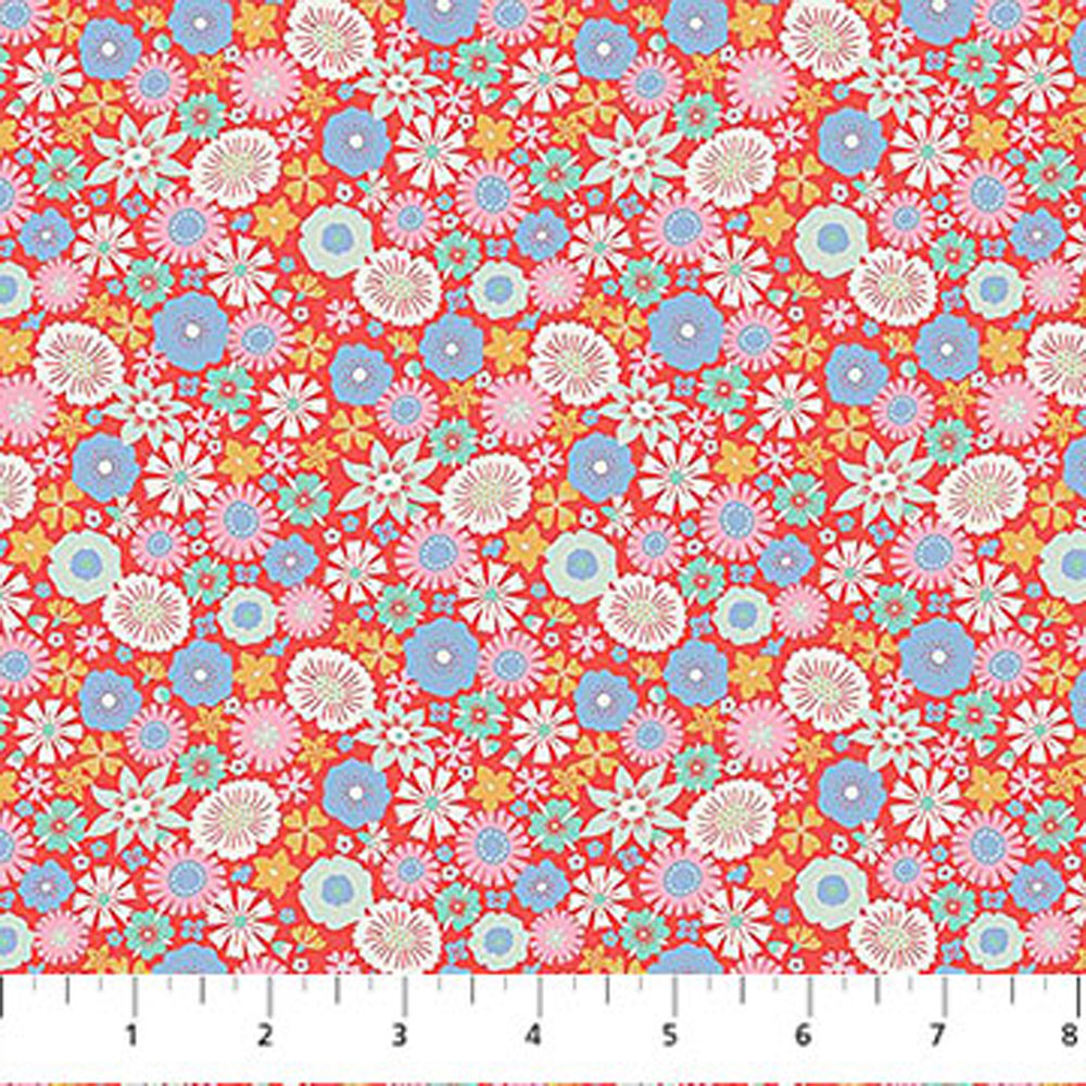 100% Cotton - Floral Romance (Briar) - 91291-56 - Orange - Pippa Shaw - 44 in wide