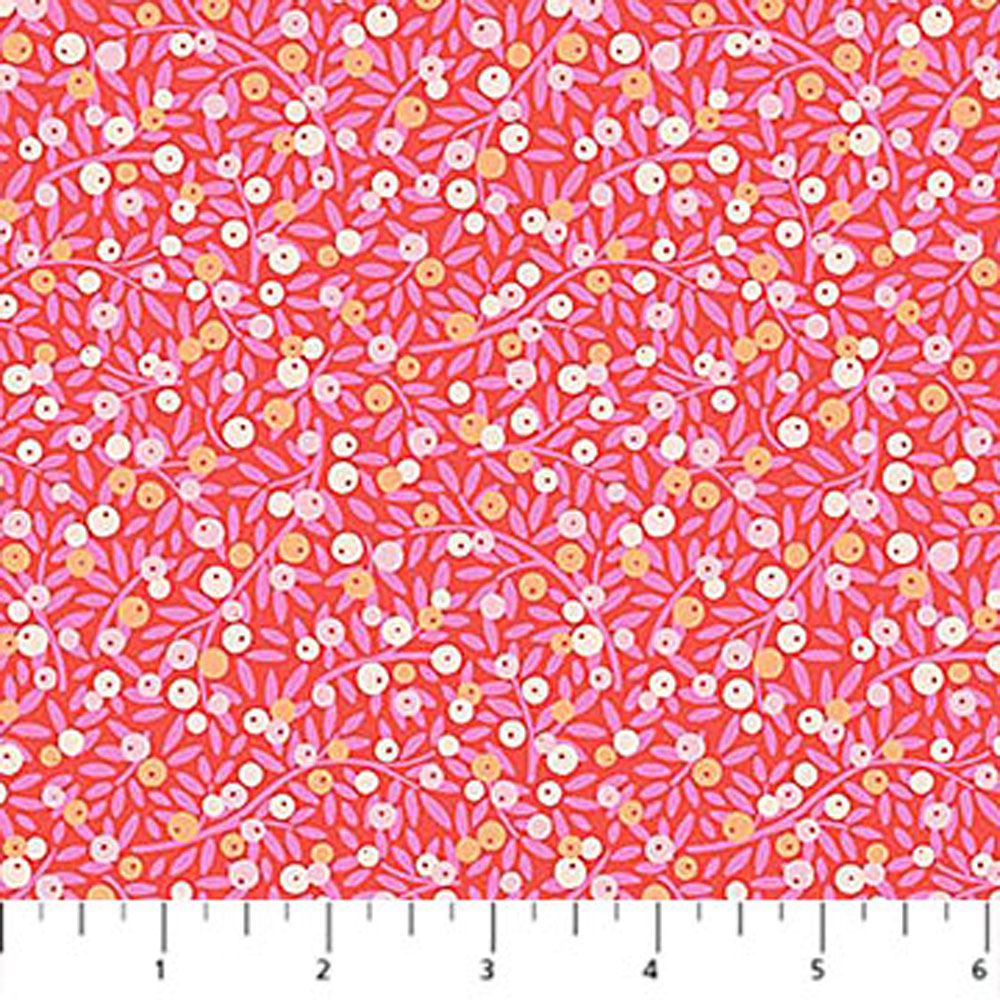 100% Cotton - Floral Romance (Berries) - 91296-56 - Orange - Pippa Shaw - 44 in wide