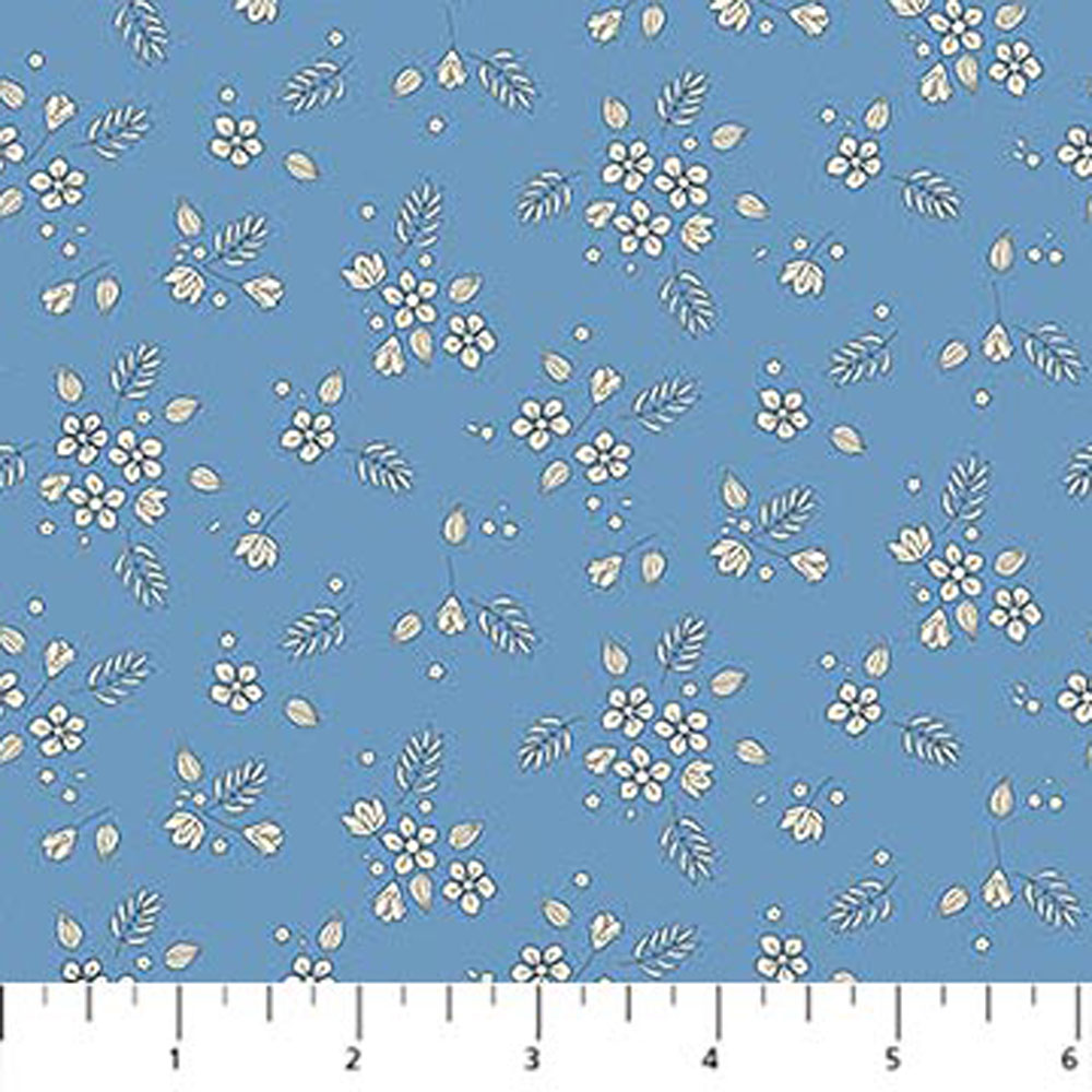 100% Cotton - Floral Romance (Blossoms) - R91293-40 - Blue - Pippa Shaw - 52 in wide