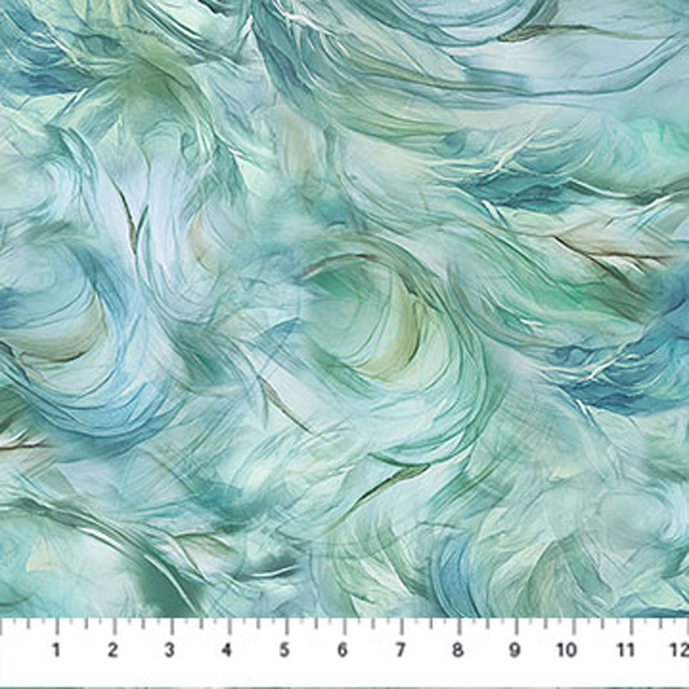 100% Cotton - Raven's Call (Swirl Texture) - DP28952-64 - Lt Teal - Deborah Edwards & Melanie Samra - 44 in wide