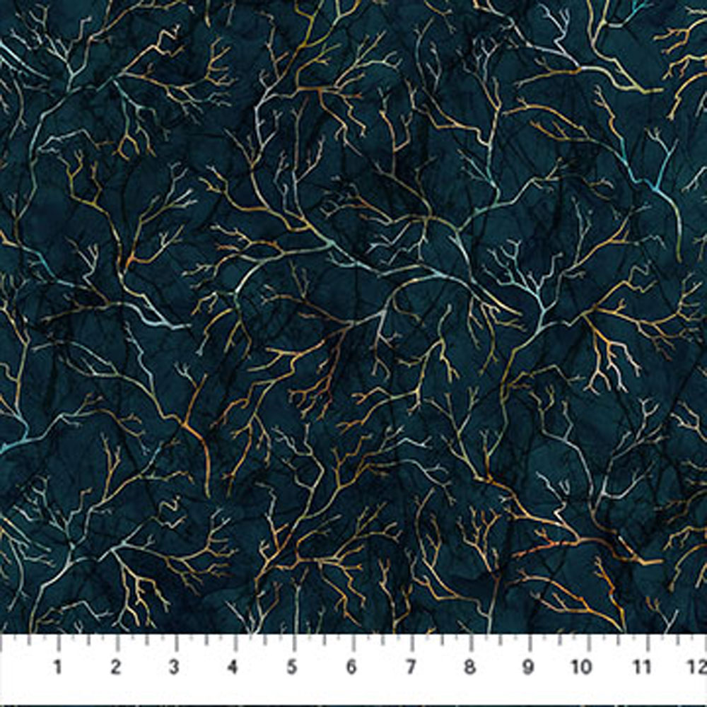 100% Cotton - Raven's Call (Branch Texture) - DP28951-99 - Black Multi - Deborah Edwards & Melanie Samra - 44 in wide