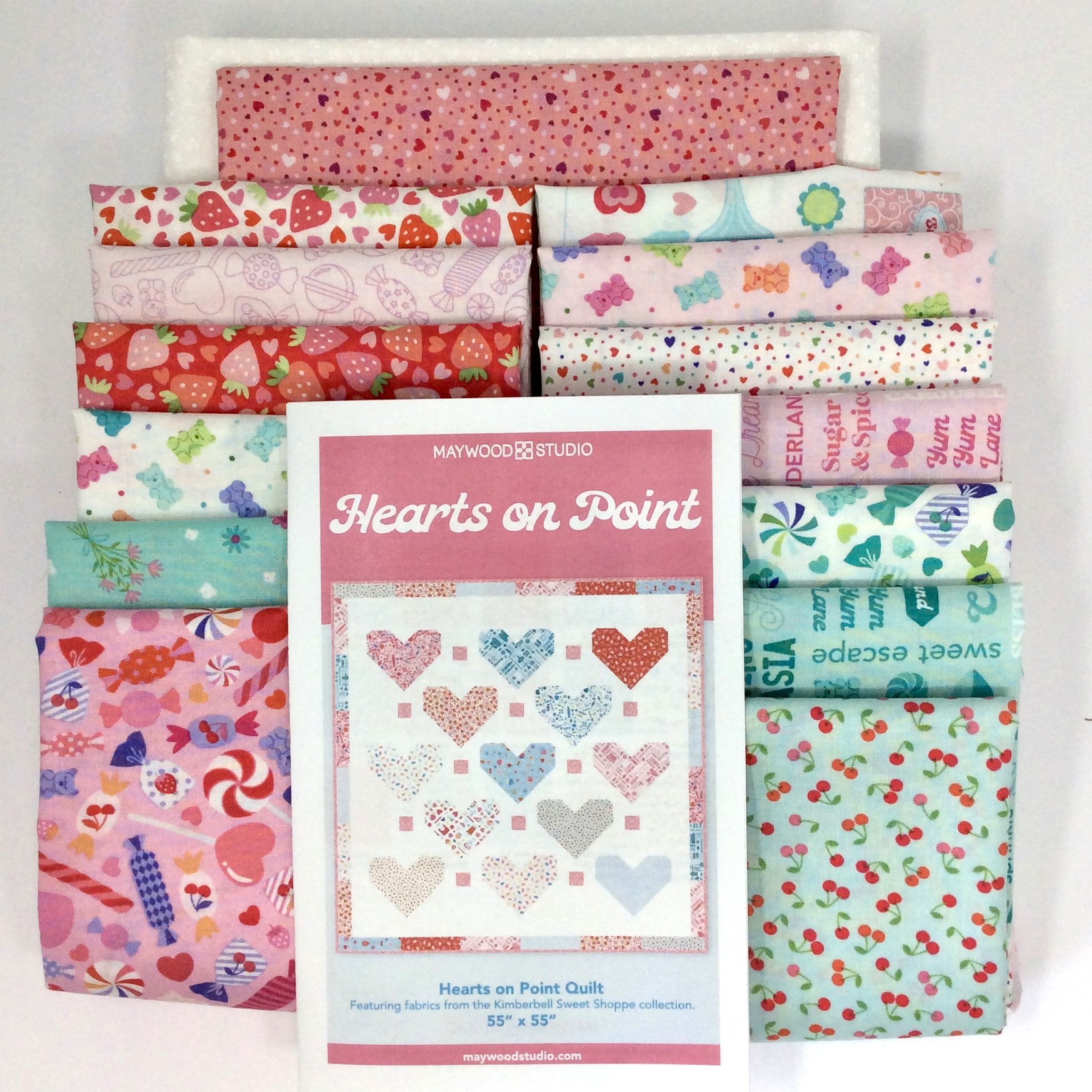 QK - Hearts on Point Quilt Kit - 55in x 55in
