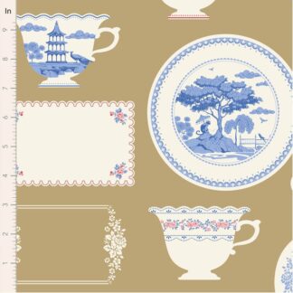 100% Cotton - Something Blue (Blenders) - 110172 - Labels & Ornaments Ochre - By Tilda - PRE-ORDER