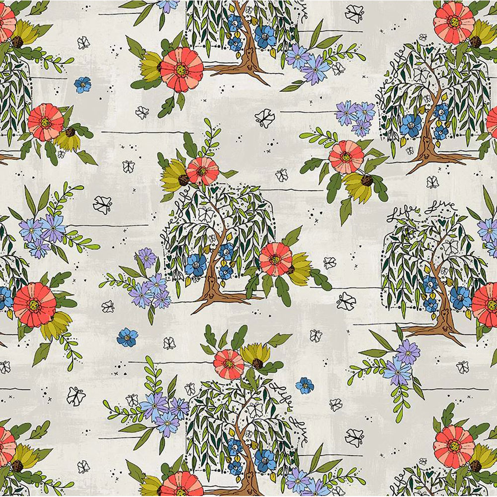 100% Cotton - Sway (Willow Tree) - 54701-2 - Linen - Kori Turner Goodhart - 44 in wide