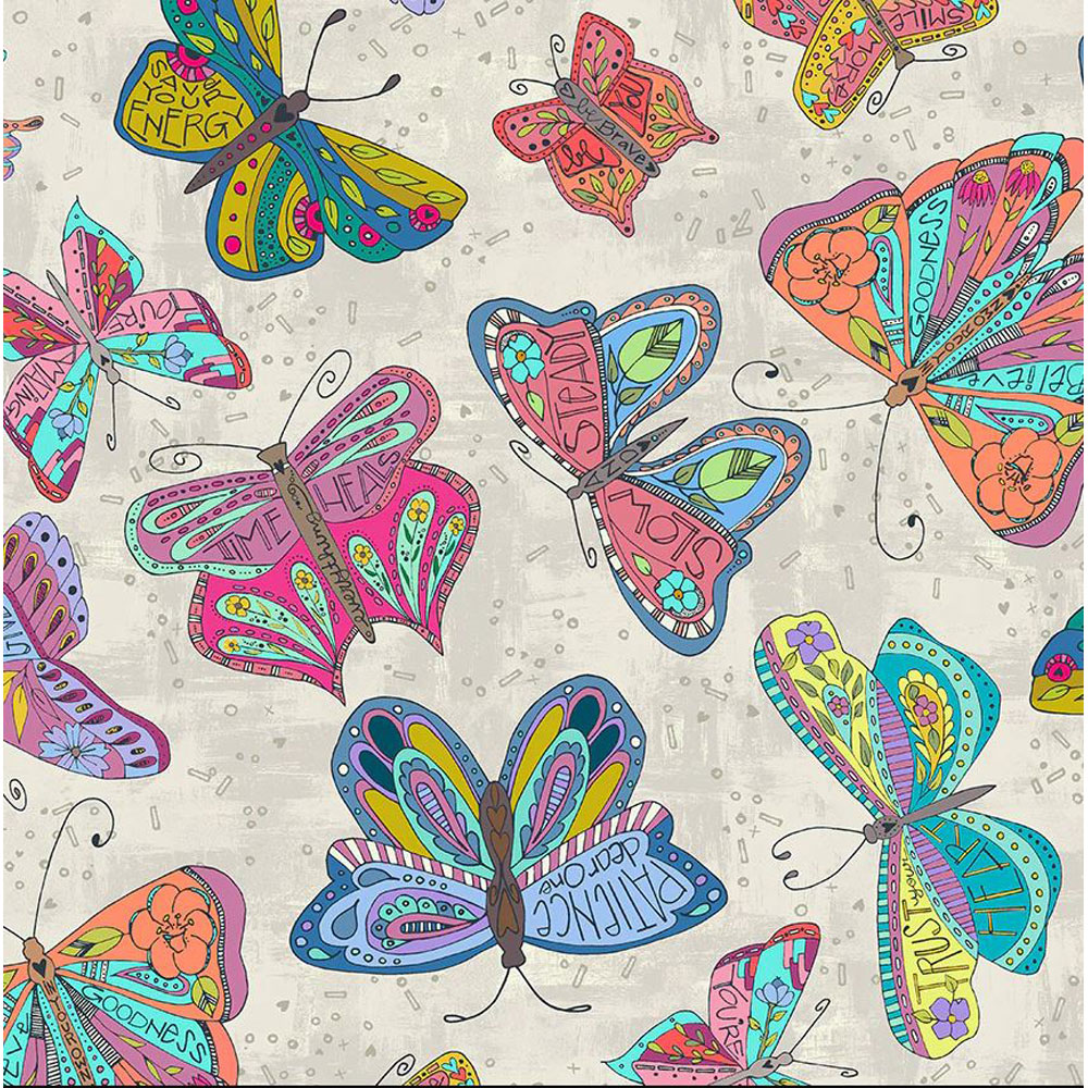 100% Cotton - Sway (Flutter) - 54702-2 - Linen - Kori Turner Goodhart - 44 in wide