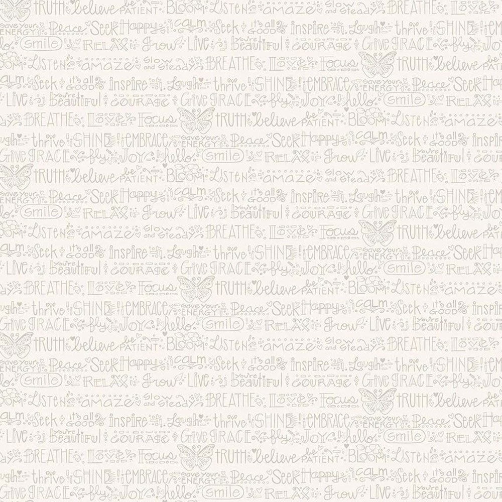 100% Cotton - Sway (Affirmations) - 54704-6 - Ivory - Kori Turner Goodhart - 44 in wide