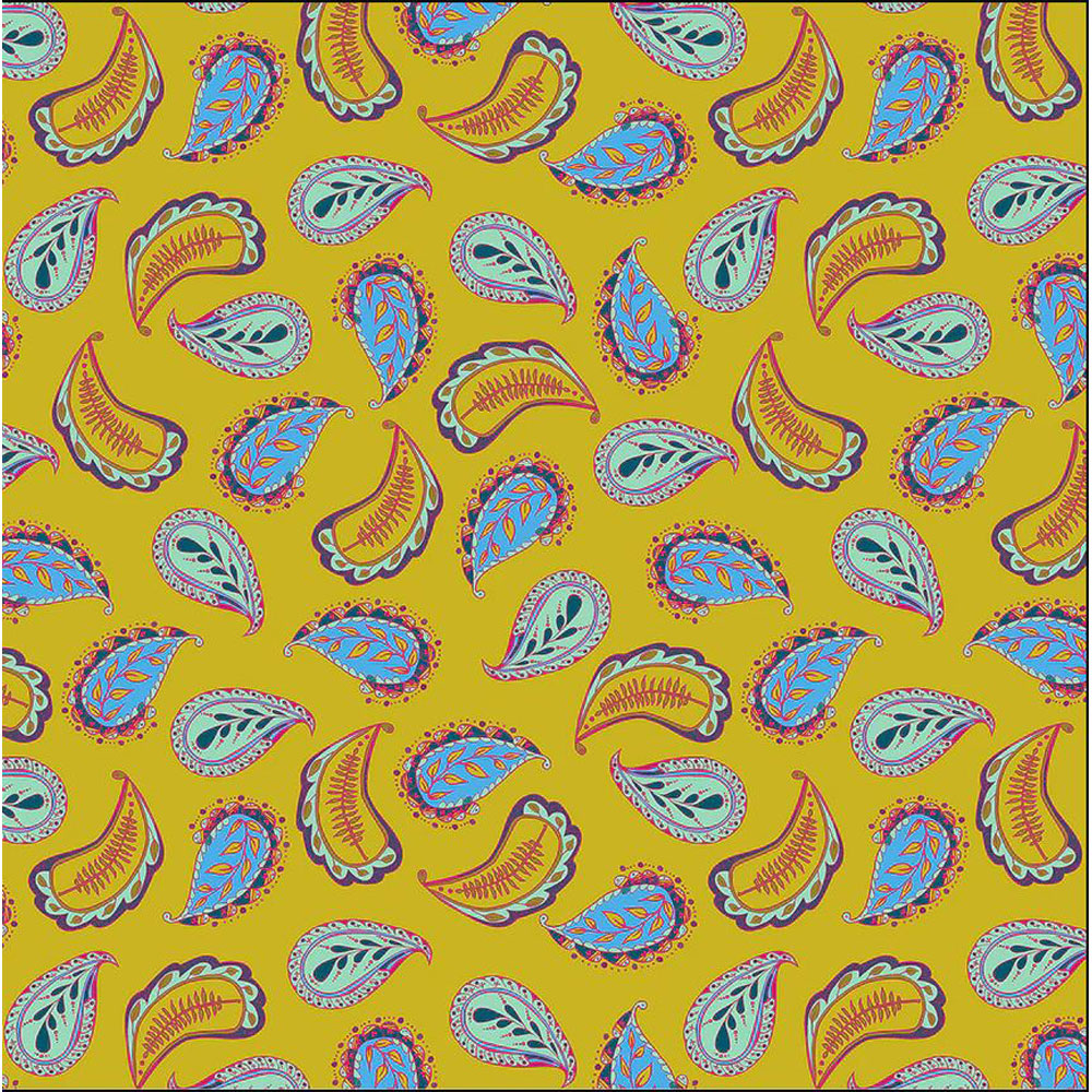 100% Cotton - Sway (Perfect Paisley) - 54705-11 - Amber - Kori Turner Goodhart - 44 in wide
