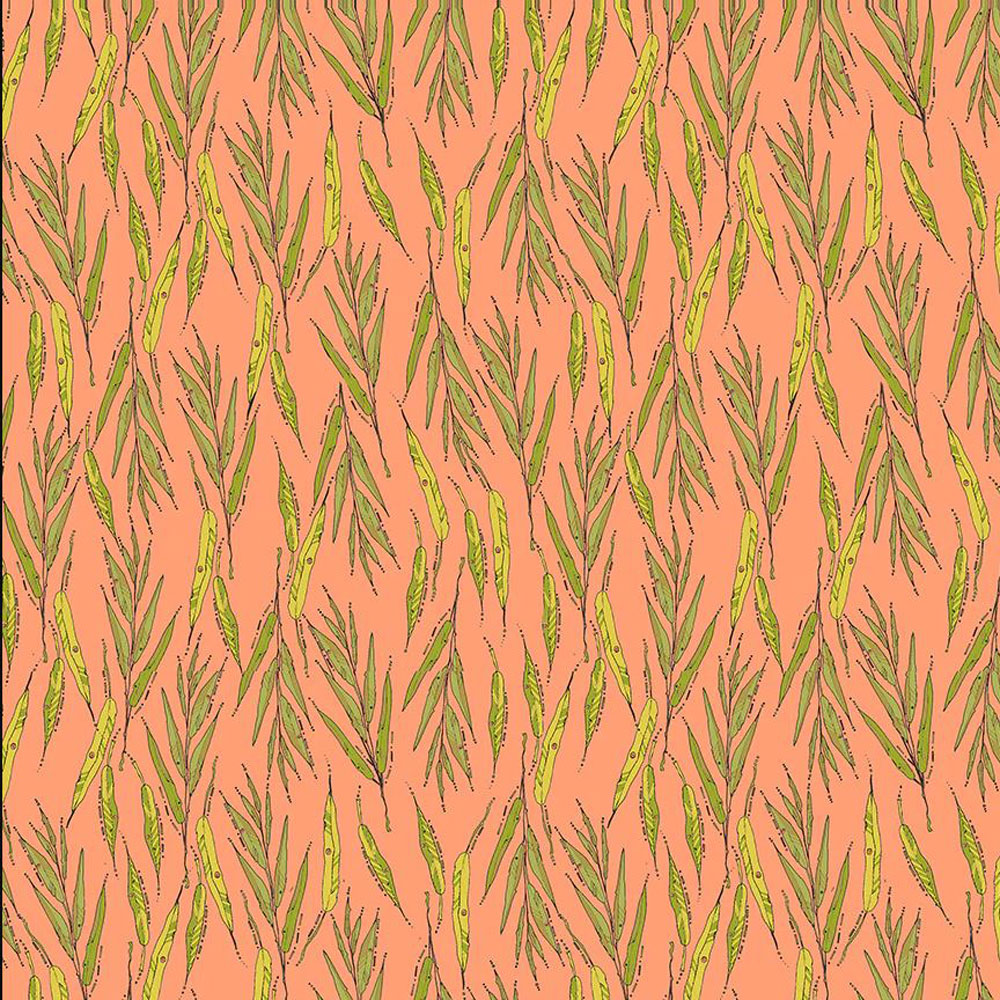 100% Cotton - Sway (Willow Leaves) - 54706-13 - Salmon - Kori Turner Goodhart - 44 in wide