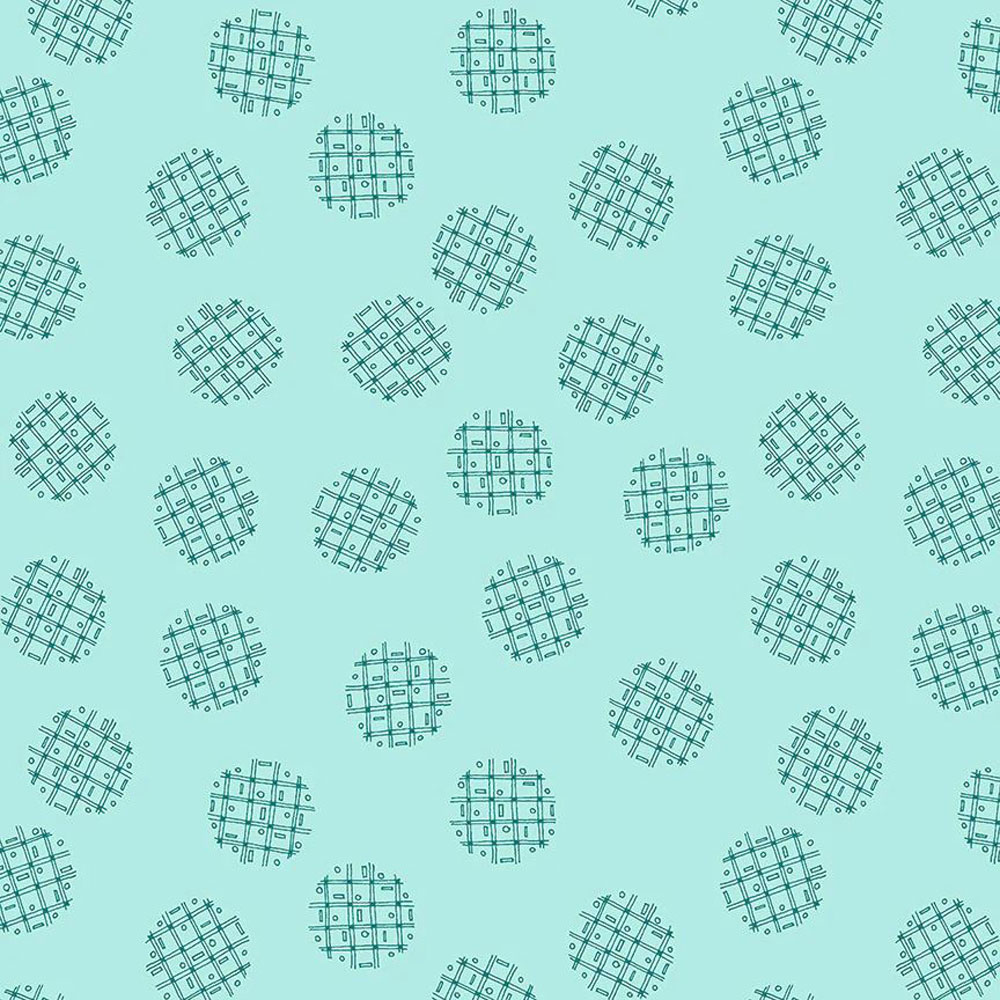 100% Cotton - Sway (Graph Dots) - 54707-14 - Aqua - Kori Turner Goodhart - 44 in wide