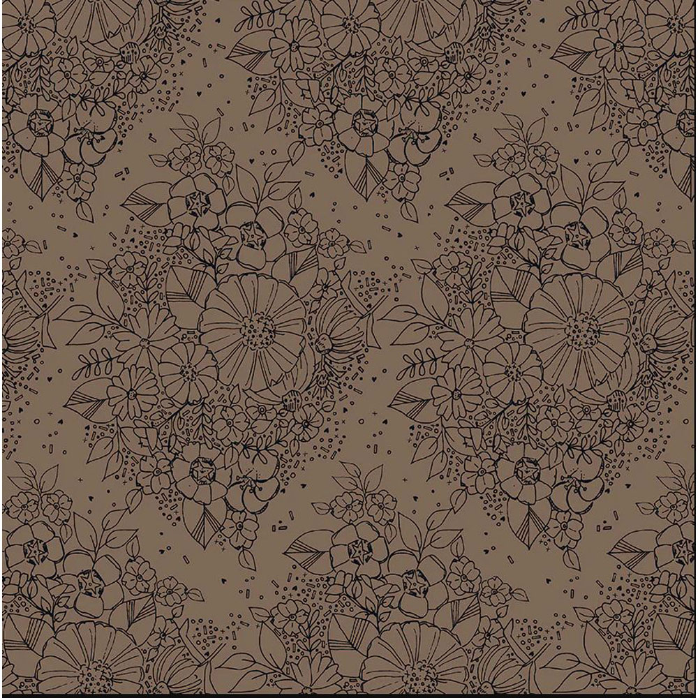 100% Cotton - Sway (Butterfly Bait) - 54708-18 - Coffee - Kori Turner Goodhart - 44 in wide