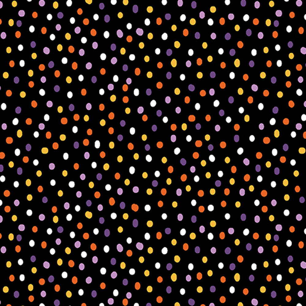 100% Cotton - Ghostly Soiree (Dot) - 15101-12 - Mania Black - Nicole Decamp - 44 in wide