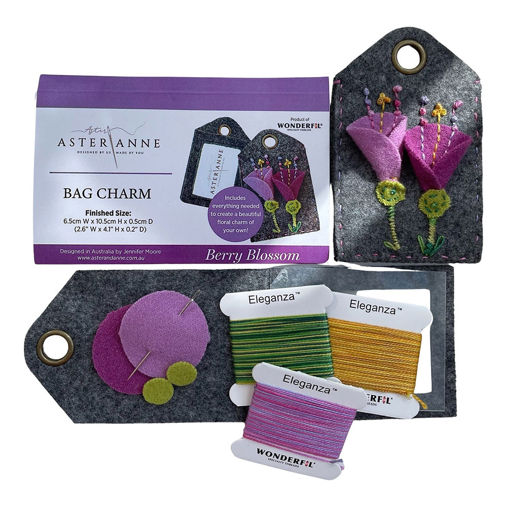 Aster & Anne - Bag Charm - Berry Blossom