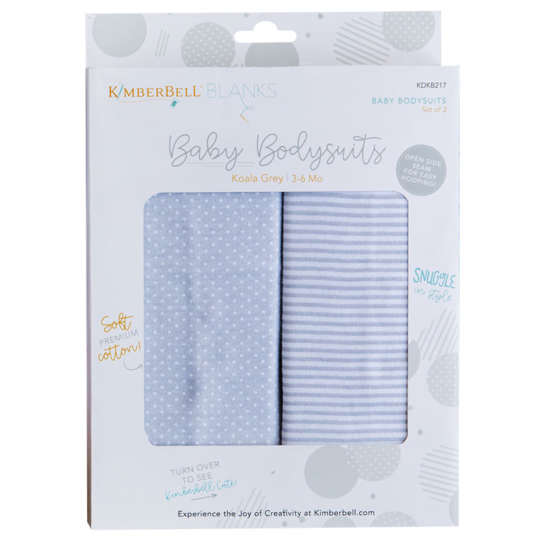 Kimberbell - Blanks - KDKB218 - Infant Bodysuit Set - Grey6-9mo- 2pk