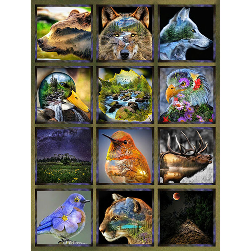 100% Cotton Panel - Wild and Woven - 25685-170 - Meadow - Travis Glasgow - Digital Print - 56 x 41