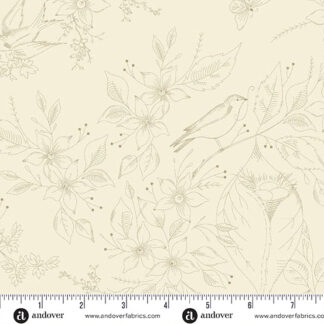 100% Cotton - Sewing Bird (Sewing Bird) - A-1602-L - Sand - Laundry Basket Quilts - 44 in wide