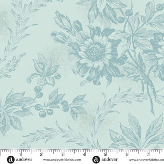 100% Cotton - Sewing Bird (Embroidery) - A-1603-B - Sky - Laundry Basket Quilts - 44 in wide