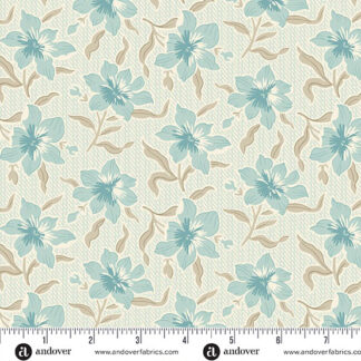 100% Cotton - Sewing Bird (Lilly) - A-1604-L - Water - Laundry Basket Quilts - 44 in wide