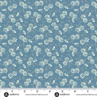 100% Cotton - Sewing Bird (Daisy Chain) - A-1616-B - Dusk - Laundry Basket Quilts - 44 in wide