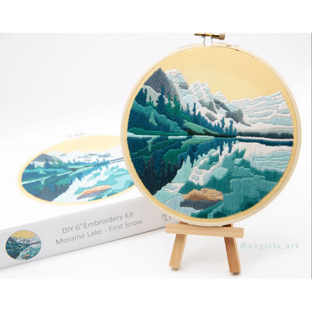 Angiels Art - Diy Embroidery Kit - Moraine Lake - First Snow