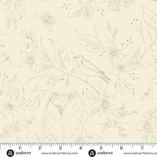 100% Cotton - Sewing Bird - AW-1681-L - Cream - Laundry Basket Quilts - 108 in wide